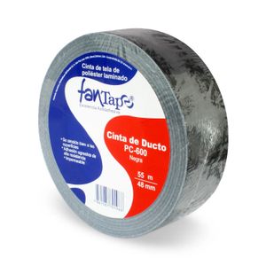 Cinta Ducto Plastificada 55Mx48Mm Negro - FANTAPE