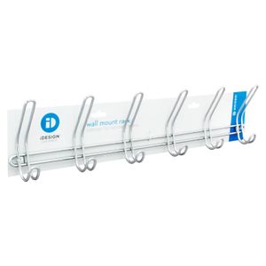 Colgador de pared para ropa metálico de 38.7 x 14 x 76 cm con 12 ganchos; 6 para ropa y 6 para sombreros o gorras - IDESIGN