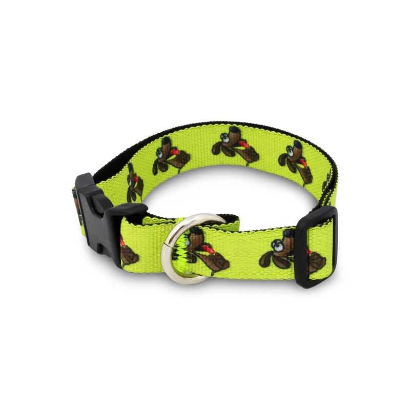 Collar-para-perros-de-nylon-de-talla-M-con-diseño-de-perrito-y-gancho-plastico-de-liberacion-rapida