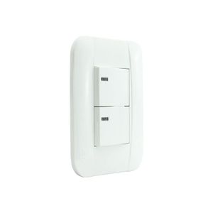 Conmutador Doble Balancin Ancho Blanco Plata - VETO