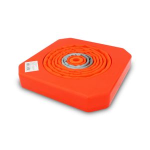 Cono de seguridad colapsable de 55 x 30 cm con luz de seguridad roja intermitente y 2 cintas reflectivas - DRM