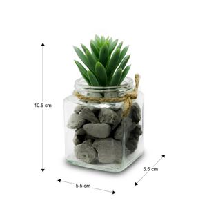Planta Artificial Suculenta Bote Cristal - ORGILL