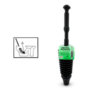 Destapador de cañerías tipo acordeon de 60 cm con mango alargado y válvula de presión. Perfecto para destapar inodoros - MASTER PLUNGER
