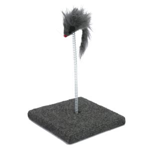 Juguete para gato en forma de resorte con base rígida afelpada con punta de ratón de juguete - TINYS