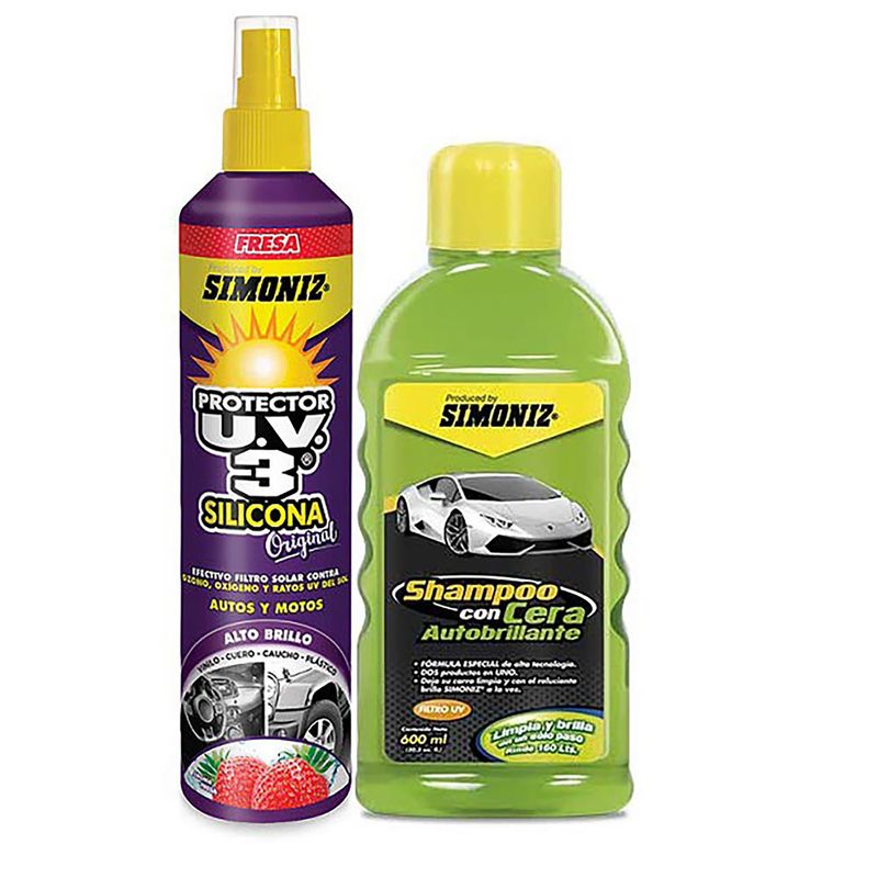 Kit-automotriz-contiene-1-protector-UV3-aroma-fresa-300-ml-y-1-shampoo-con-cera-600-ml