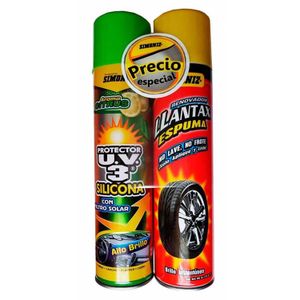 Kit automotriz contiene 1 protector UV3 silicona aroma fresa y 1 limpia llantas en espuma de 400 ml - SIMONIZ
