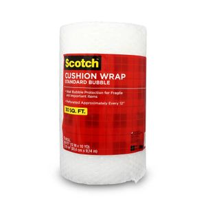 Plástico burbuja de 30.4 cm x 9.14 m con láminas precortadas. Ideal para el transportar y cubrir objetos frágiles - SCOTCH