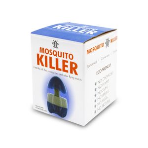 Lámpara mata mosquitos plástica con mecanismo exterminador mediante ventilador y luces UV - ORGILL