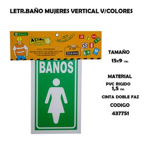 Letr.Bano Mujeres Vertical V/Colores - ASTRO PUBLICIDAD