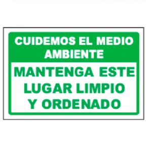 Letr.Cuidemos El Medio Ambiente 30X20Cm - SAFETY ECUADOR
