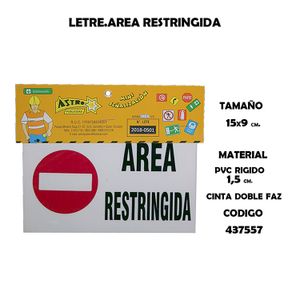 Letre.Area Restringida 15X9Cm - ASTRO PUBLICIDAD