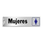 Letrero-de-señaletica-de-20.4-x-5.1-rigido-de-aluminio-autoadhesivo-con-mensaje-de-MUJERES-para-clasificacion-de-baños