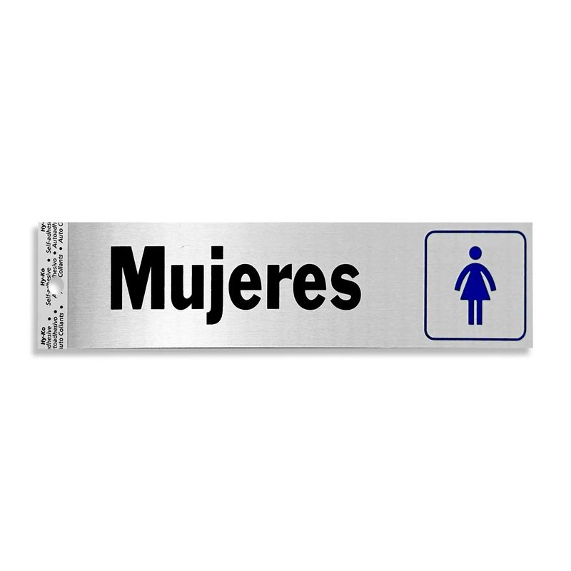 Letrero-de-señaletica-de-20.4-x-5.1-rigido-de-aluminio-autoadhesivo-con-mensaje-de-MUJERES-para-clasificacion-de-baños