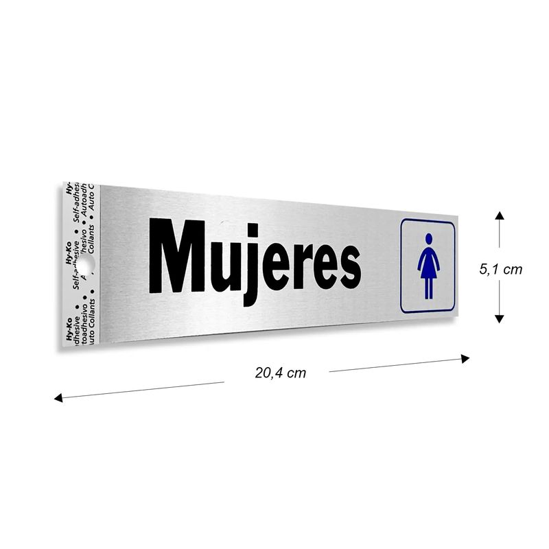 Letrero-de-señaletica-de-20.4-x-5.1-rigido-de-aluminio-autoadhesivo-con-mensaje-de-MUJERES-para-clasificacion-de-baños