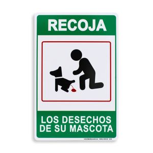 Letrero Recoja Desecho De Su Perro 30X20Cm - SAFETY ECUADOR