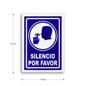 Letrero Silencio Por Favor 13X18 - ASTRO PUBLICIDAD