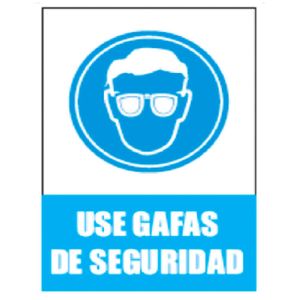 Letrero Use Gafas De Seguridad 30X20Cm - SAFETY ECUADOR