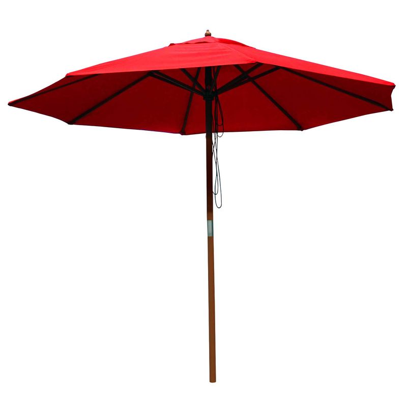 Parasol-D-Madera-C-Tela-Color-Rojo