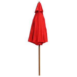 Parasol D/Madera C/Tela Color Rojo - TRITON
