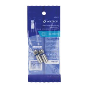 Bolsa con 2 conectores coaxiales RG 6 de compresión - VOLTECK