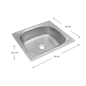 Fregadero de 1 poceta de Acero inoxidable de 45 x 42 cm para empotrar sin desagüe. - CARYL