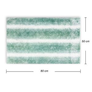 Alfombra de baño rectangular de 50 x 80 cm de textura afelpada de tacto suave con base de caucho blanco antideslizante - SOHO