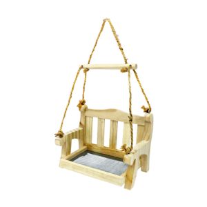 Alimentador de pájaros de diseño tipo banca colgante con malla. Perfecta para colocar semillas en su base - ORGILL