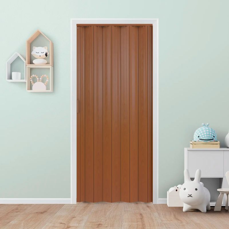 Puerta Plegable Acordeon Pvc Tivoli Caoba 90x200 Cm Hoggan