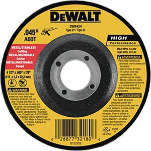 Disco Corte Acero Inox 4 1/2X0.045X7/8 Cd - DEWALT
