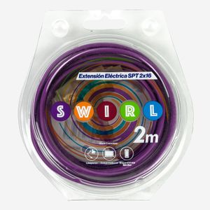 Extensión eléctrica SPT 16 SWIRL Morado de 2 m - ELECTROCABLES