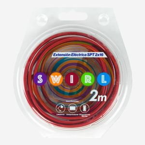 Extensión eléctrica SPT 16 SWIRL Rojo de 2 m - ELECTROCABLES
