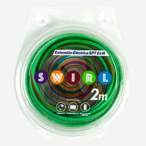 Extensión eléctrica SPT 16 SWIRL Verde de 2 m - ELECTROCABLES