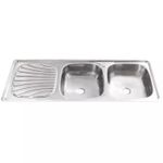 Freg.-Empotre-Doble-Filo-120X50-2Pozo-A-Inox