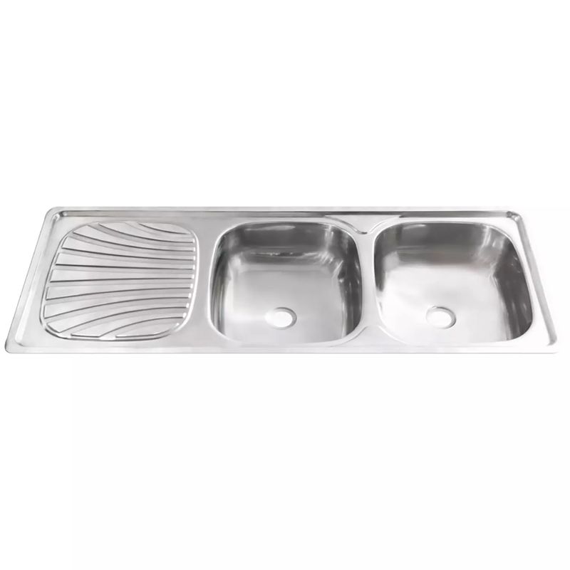 Freg.-Empotre-Doble-Filo-120X50-2Pozo-A-Inox