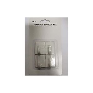 Gancho Adhesivo Blanco 4Pz - WRT