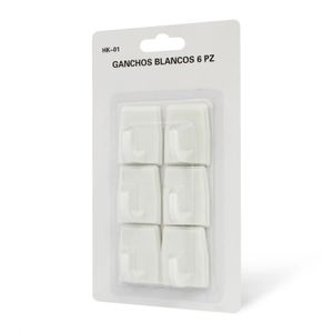 Gancho Adhesivo Blanco 6Pz - WRT