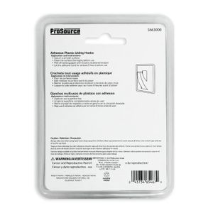 Gancho Adhesivo Blanco 6U - PROSOURCE