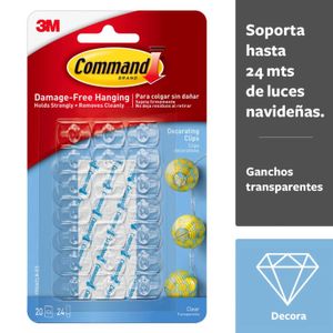 Gancho Mini Transparente X20 3M Command - COMMAND