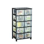 Gavetero-Multiuso-Duo-Transparent-Negro-5Pisos