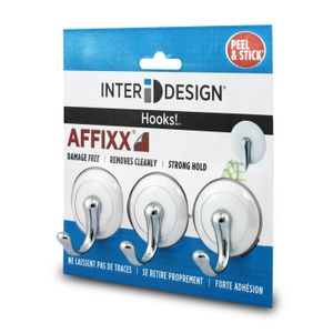 Gancho Ropero Adhesivo 3U Blanco Cromo - INTERDESIGN