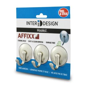 Gancho Ropero Adhesivo 3U Nikelado - INTERDESIGN