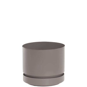 Maceta Plast Circ Maxi Marbelo C/Base Taupe - PLAPASA