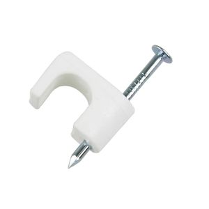 Grapa Plastica P/Cable Coax 1/4 Blanca C/50U - GARDNER BENDER
