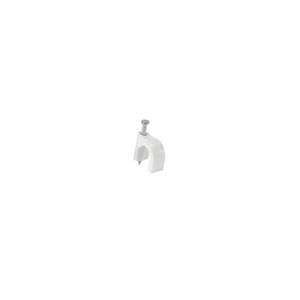Bolsa con 20 grapas blancas de 12 mm para cable redondo - VOLTECK