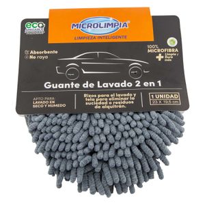 Guante P/Lavar Autos Microfibra 2En1 Microlimp - MICROLIMPIA