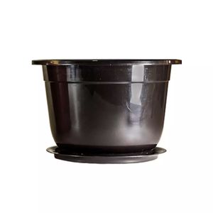 Maceta Plast Circular 27Cm C/Base Cafe Plasti - PLASTIC HOUSE