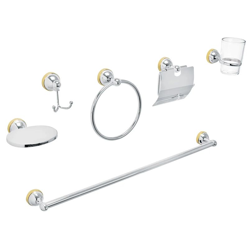 Jgo-Acc-Banio-6Pcs-Cromo-Oro-Aqua-Foset