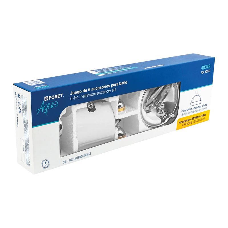 Jgo-Acc-Banio-6Pcs-Cromo-Oro-Aqua-Foset