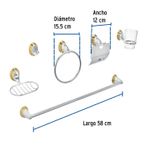 Jgo-Acc-Banio-6Pcs-Cromo-Oro-Aqua-Foset