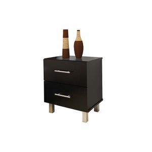 Mesa D/Noche Quito 2 Cajones Wengue 52X45X34 - MUEBLE FACIL